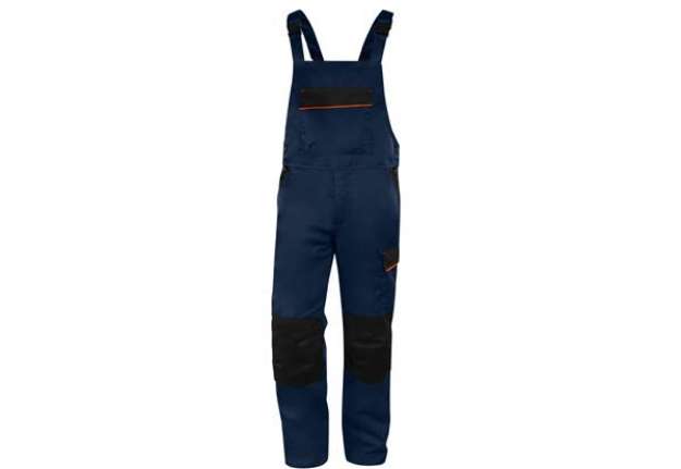 Immagine di Salopette da lavoro M1SA2 - taglia L - twill/poliestere/cotone - blu/arancio - Deltaplus