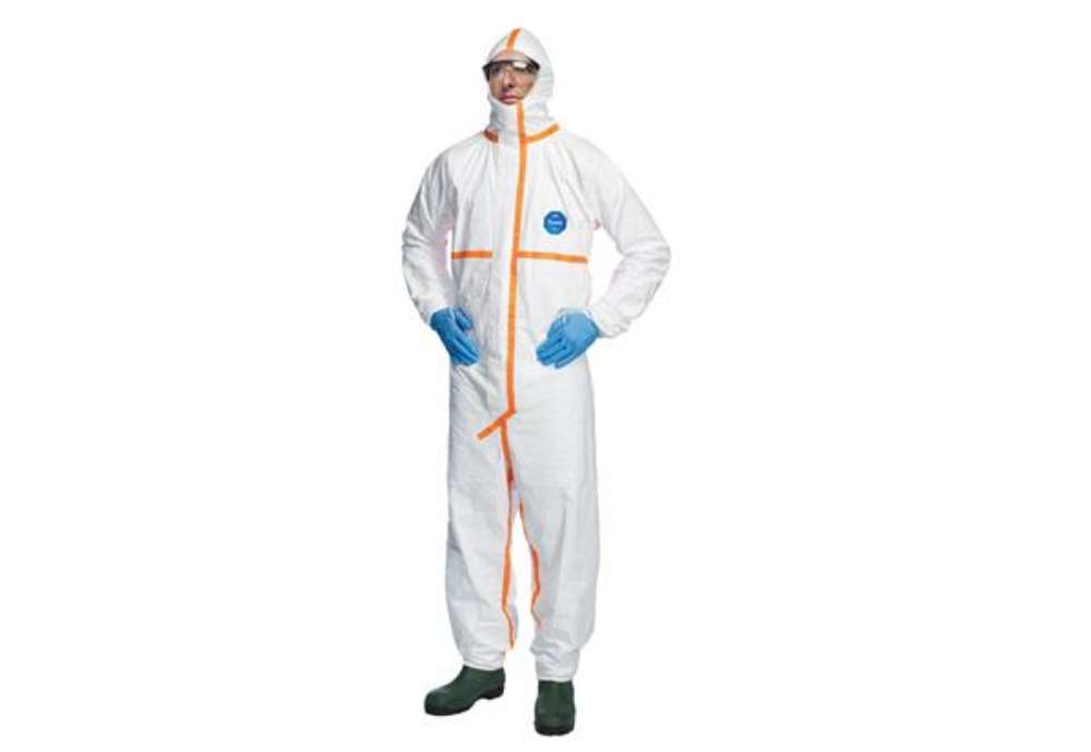 Immagine di Tuta Tyvek 800J - con nastrature arancioni - taglia XXL - bianco - Dupont