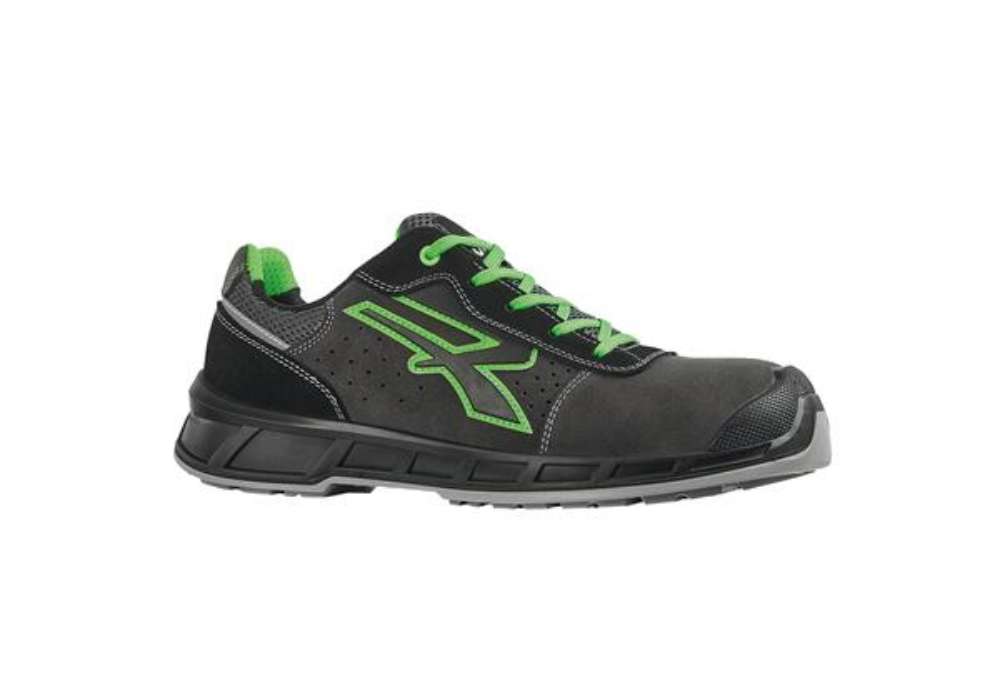 Immagine di Calzatura di sicurezza Taylor S1P  S - numero 44 - pelle scamosciata - nero/verde - U-Power