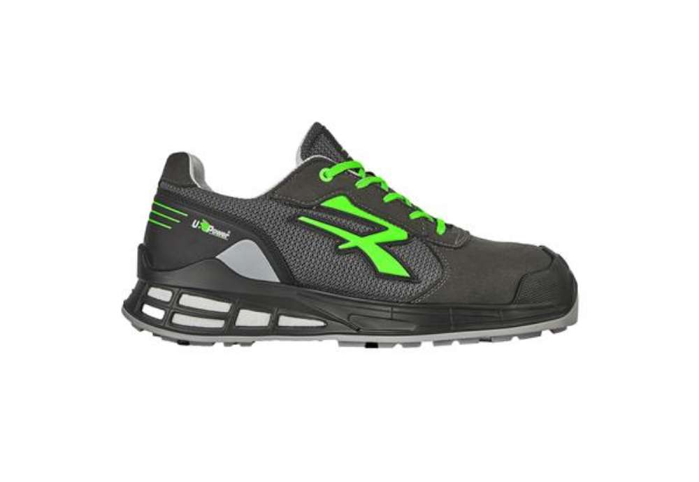 Immagine di Calzatura di sicurezza Egon S1P - numero 41 - nylon/pelle scamosciata - nero/verde - U-Power