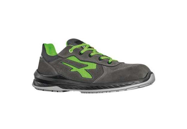 Immagine di Calzatura di sicurezza Denver S1P - numero 44 - pelle scamosciata/mesh - nero/verde - U-Power