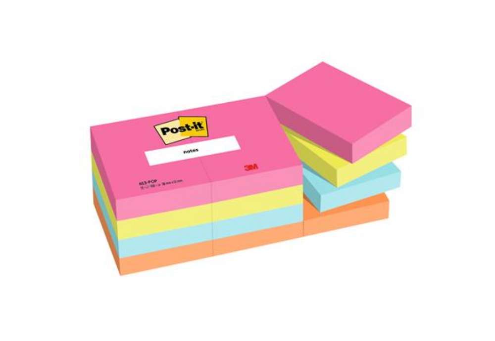 Immagine di Blocco Post-it - 653-POP - 38 x 51 mm - 100 fogli - colori Popmistic - Post-it - conf. 12 pezzi