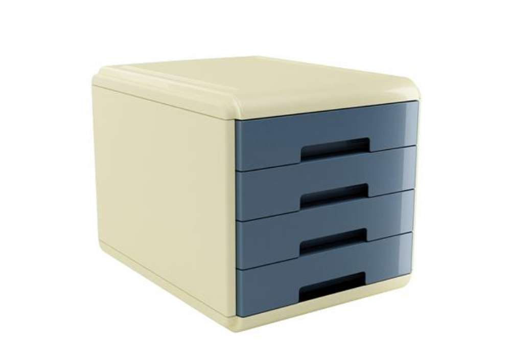 Immagine di Cassettiera Vintage Sugar - 4 cassetti - 29,5 x 38,5 x 28,2 cm - azzurro - Arda