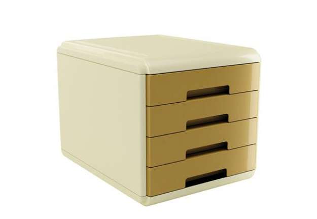 Immagine di Cassettiera Vintage Caramel - 4 cassetti - 29,5 x 38,5 x 28,2 cm - ocra - Arda