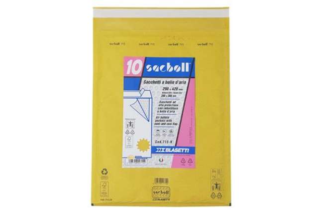 Immagine di Busta imbottita Sacboll - H (29 x 42 cm) - carta - avana - Blasetti - conf. 10 pezzi