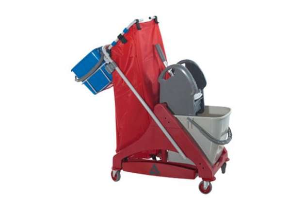 Immagine di Carrello per pulizie QO-Kart Multi Due - salvaspazio - 50 L - 42 x 101 x 108 cm - Taxon