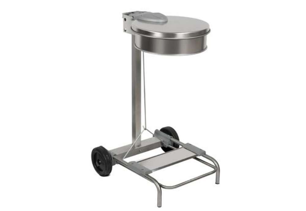 Immagine di Carrello portasacco - 54,6x60xH94cm - con ruote - 110L - acciaio inox - Stilcasa