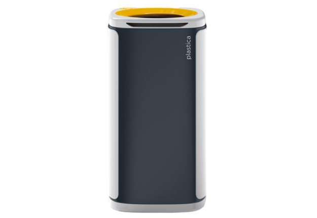 Immagine di Cestino gettacarte Wastee - per raccolta differenziata - 60 L - Giallo - Kobra