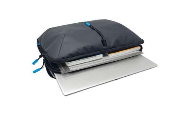 Immagine di Borsa sleeve Kosmo - 3 scomparti - 41 x 31 x 5 cm - tessuto - nero - City Time