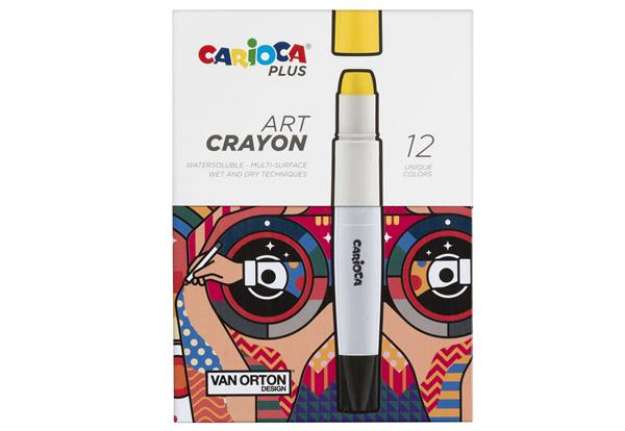 Immagine di Pastello a cera Art Crayon - Ø 10 mm x 138 mm - colori assortiti - Carioca Plus - conf. 12 pezzi
