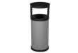 Immagine di Gettacarte autoestinguente con posacenere - 40 L - diametro 31 cm - H 80 cm - acciaio - grigio - Sti