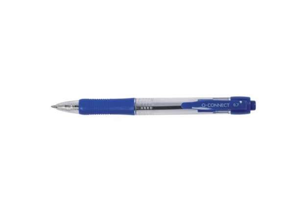 Immagine di Penna a sfera a scatto Q-Connect punta M 0,7 mm blu - conf. da 10 pezzi- KF00268