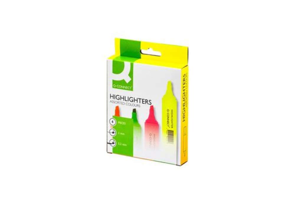 Immagine di Evidenziatore Q-Connect 1,5-5 mm assortiti astuccio da 4 - KF01116