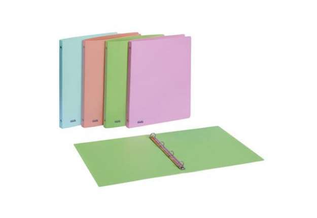 Immagine di Raccoglitori 4 anelli Favorit Pastel 22x30 cm colori assortiti conf. 20 diametro 15 mm - 400115584