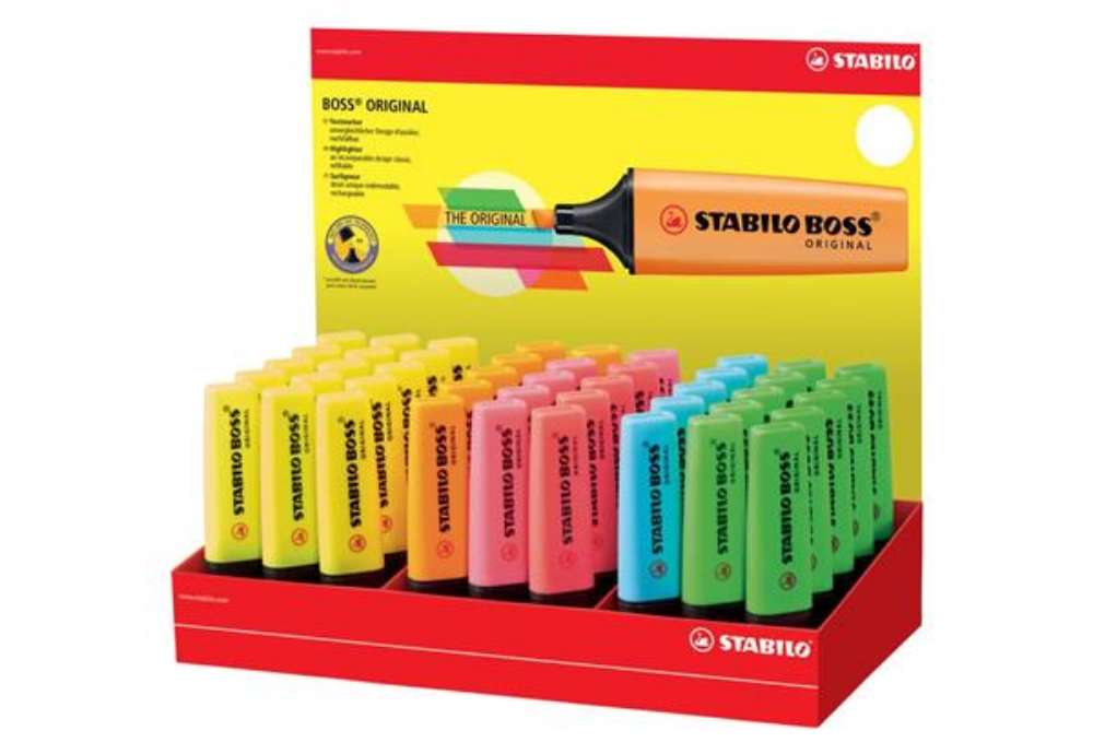 Immagine di Espositore 45 evidenziatori Stabilo Boss Original 2-5 mm - colori assortiti - 70/45-1