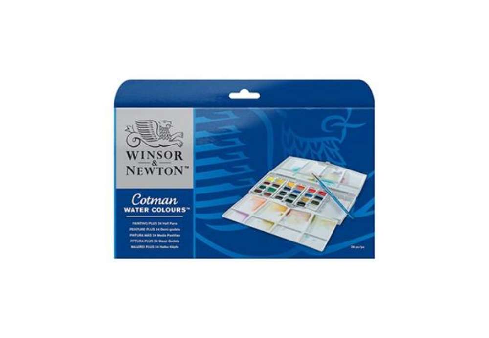 Immagine di Acquerello tascabile Winson&Newton Cotman 24 mezzi godet assortiti - 0390376