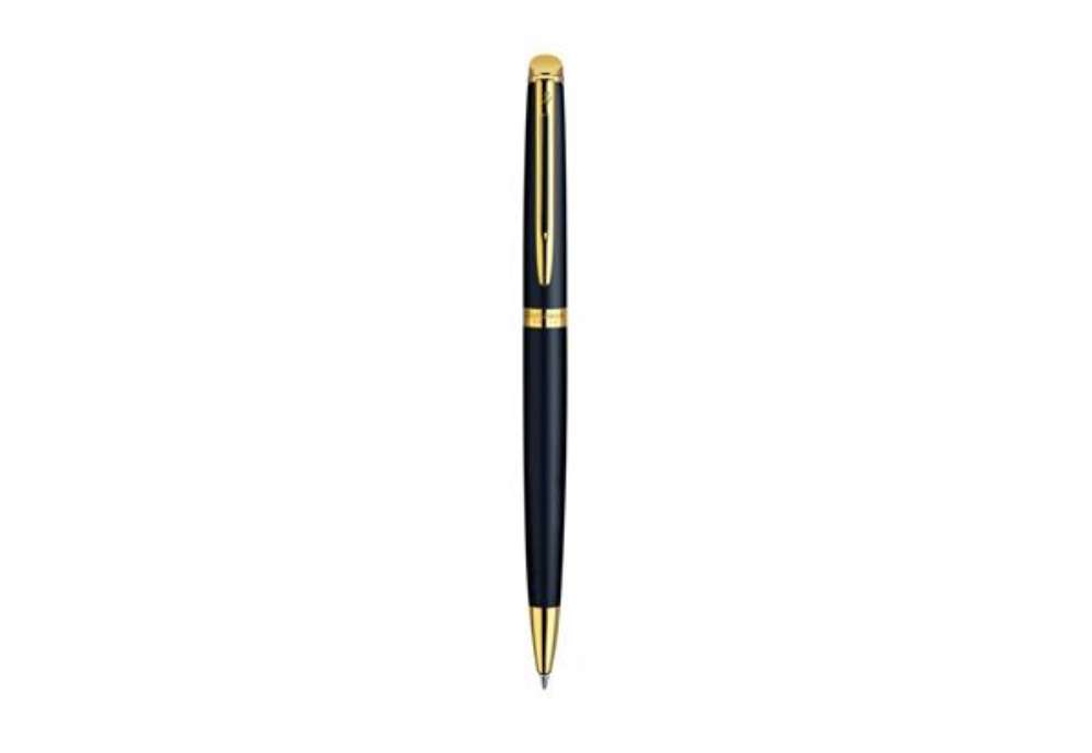 Immagine di Penna a sfera Waterman Hemisphere GT inchiostro blu Waterman nero con finiture placcate in oro - S09