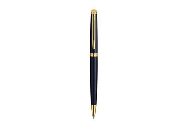 Immagine di Penna a sfera Waterman Hemisphere GT inchiostro blu Waterman nero con finiture placcate in oro - S09