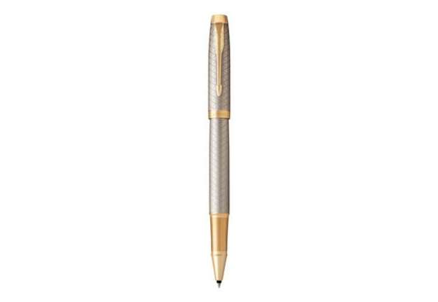 Immagine di Penna roller Parker IM punta F inchiostro nero Premium Warm Silver GT - 1931686
