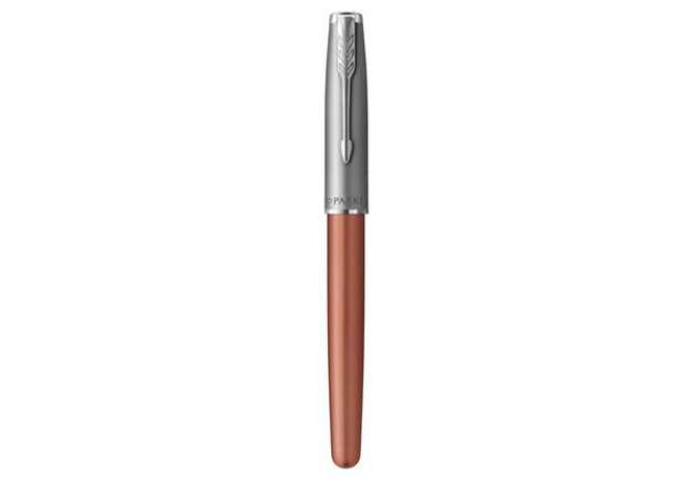 Immagine di Penna roller Parker Sonnet Sand Blasted Metal CT punta F inchiostro nero Orange/Black - 2169230