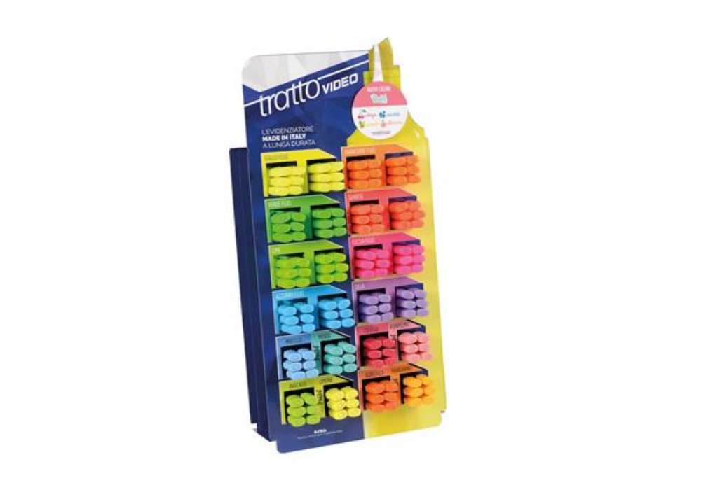 Immagine di Espositore modulare 288 evidenziatori Tratto Video Fluo e Pastel - colori assortiti - F837500
