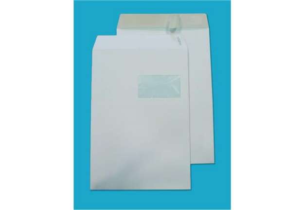 Immagine di Busta a sacco con finestra Blasetti bianco - 100 g/m2 - conf. 500 buste - 230x330 mm - 639