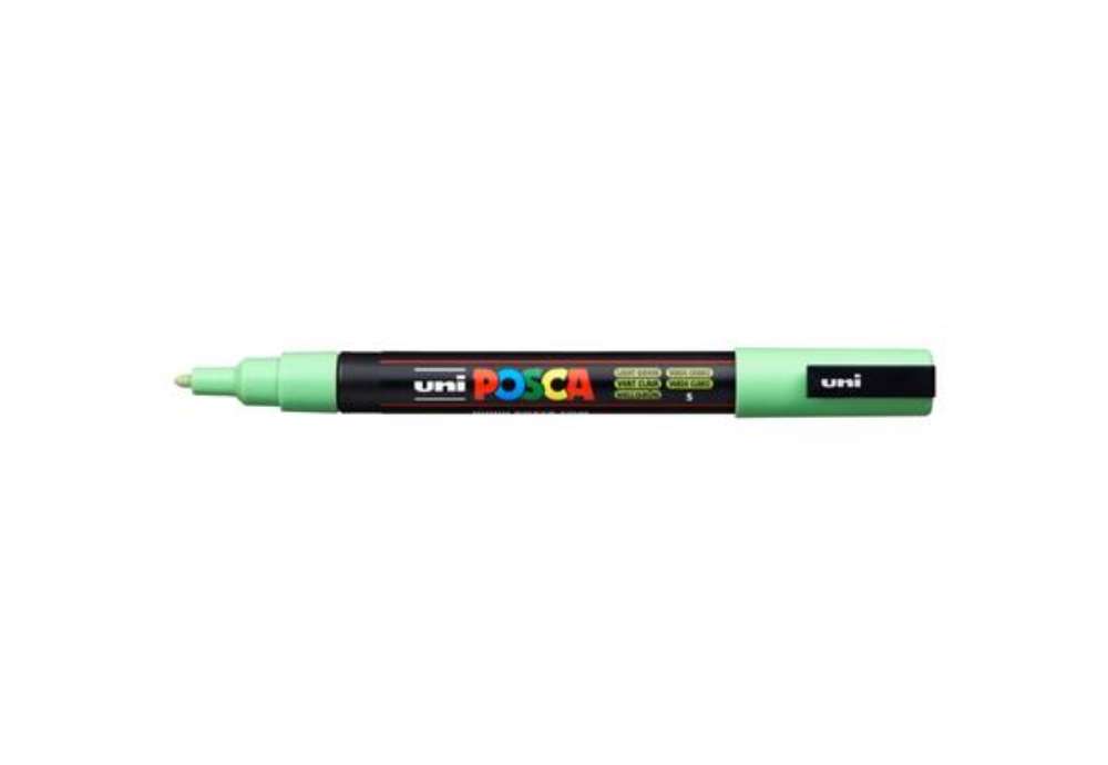 Immagine di Marcatore a tempera Posca Uni-Ball punta tonda 0,9-1,3 mm verde chiaro M PC3M VC
