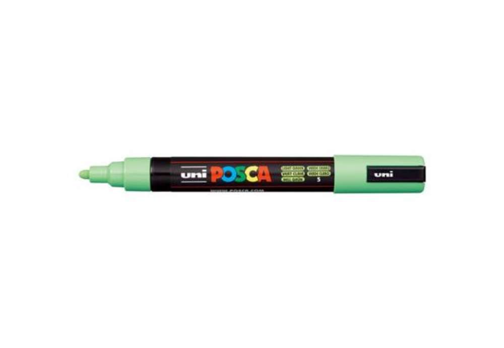 Immagine di Marcatore a tempera Posca Uni-Ball punta tonda 1,8-2,5 mm verde chiaro M PC5M VC