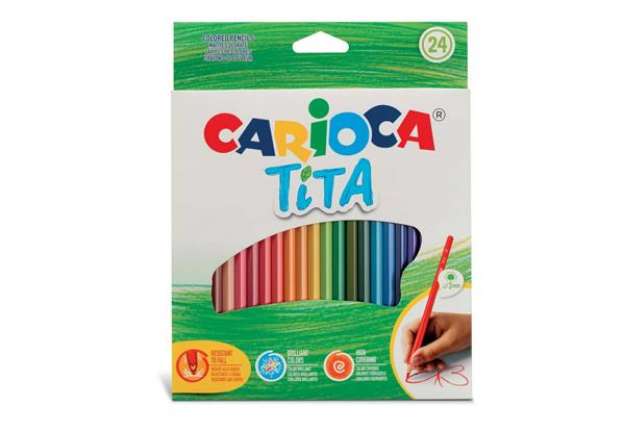 Immagine di Matite colorate Carioca Tita Ø 3 mm - conf. da 24 colori assortiti - 42794
