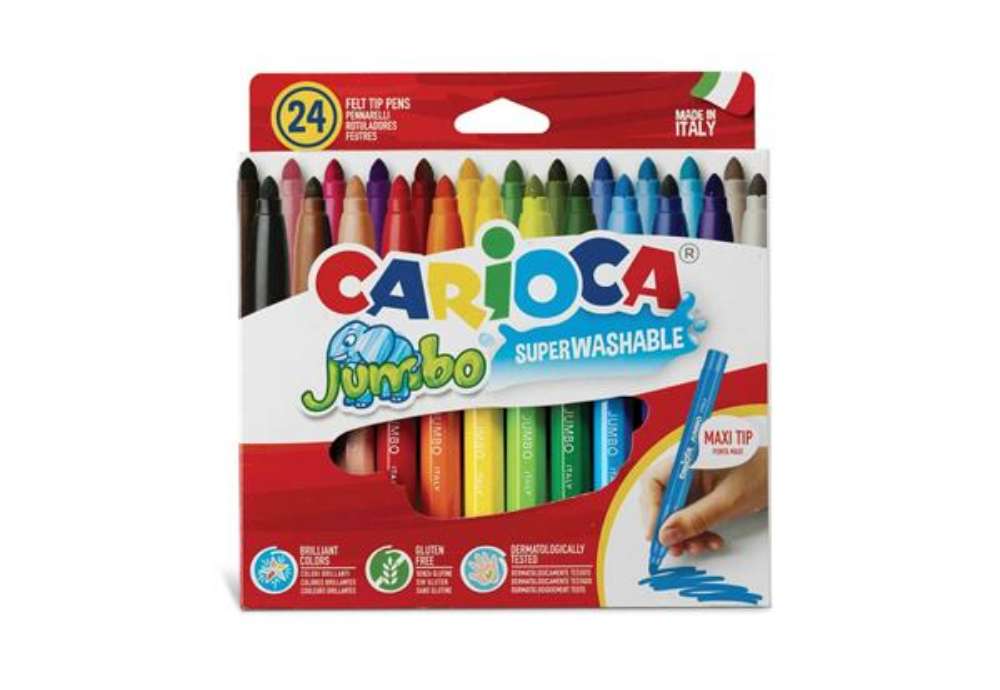 Immagine di Pennarelli superlavabili Carioca Jumbo - conf. da 24 colori assortiti - 40570