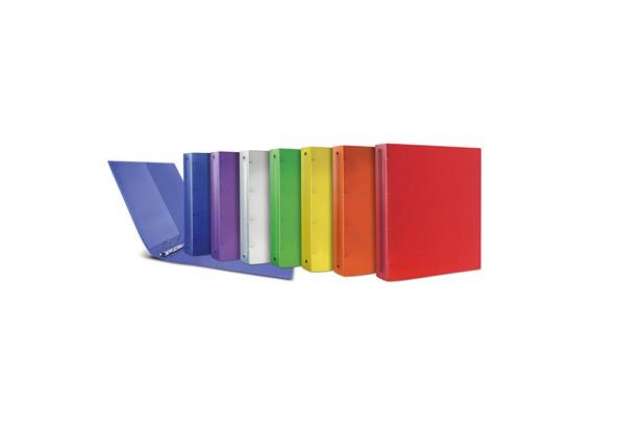 Immagine di Raccoglitore satinato semitrasparente in PP Sei Rota Myto A4 - 4 anelli R - Ø 30 mm assortiti - conf