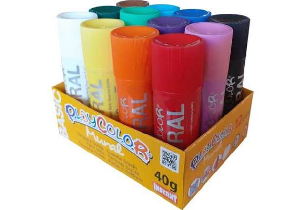 Immagine di Playcolor tempera solida in stick 12 colori assortiti - 40 gr 58331