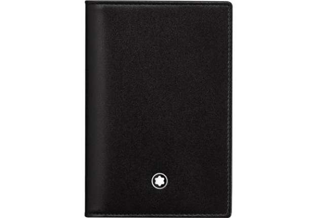 Immagine di Porta carte in pelle Montblanc Meisterstück - 2 scomparti - nero - MB14108