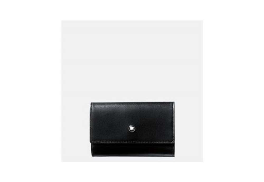 Immagine di Astuccio portachiavi per 6 chiavi Montblanc Meisterstuck con bottone - nero - MB7161