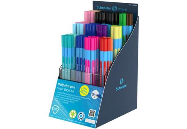 Immagine di Espositore 120 penne a sfera Schneider Slider Edge XB - colori assortiti - P305502