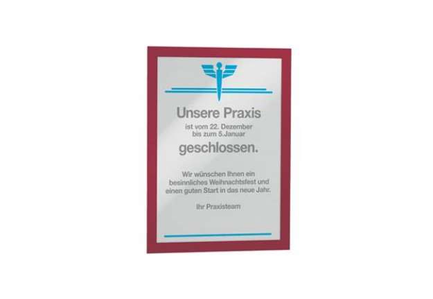 Immagine di Cornice espositiva Durable Duraframe® A4 236x323 mm rosso - conf. 10 pz - 4882-03