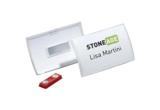 Immagine di Portanome Durable Click Fold 54x90 mm in PPL trasparente con magnete - 8215-19