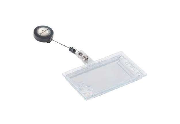 Immagine di Portabadge Durable chiuso con chiocciola yo-yo per 2 tessere 54x87 mm - conf. 10 pz - 8224-19