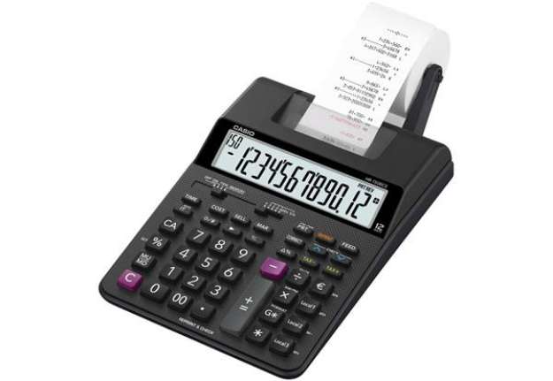 Immagine di Calcolatrice scrivente Casio display 12 cifre - alimentatore incluso nero HR-150RCE-WB-EC