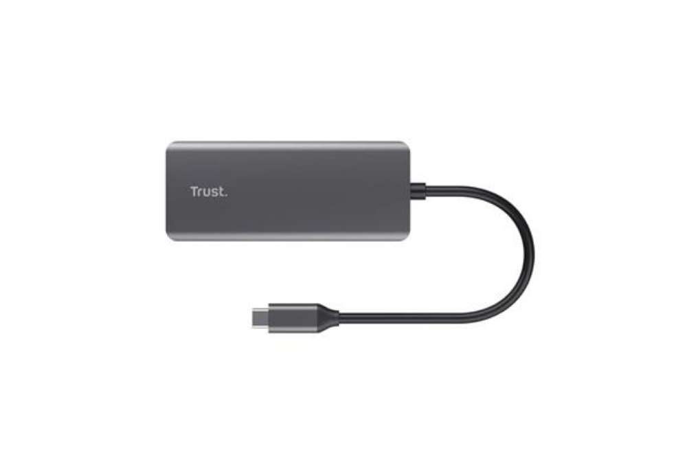 Immagine di Adattatore multiporta Trust USB-C 6in1 in alluminio argento - 24968