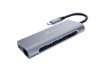 Immagine di Adattatore multiplo Media-Range USB Type-C® 7-in-1 argento MRCS510