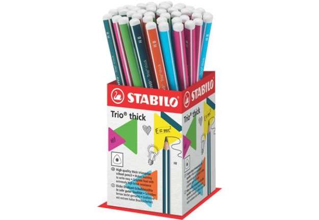 Immagine di Espositore da banco 48 matite Stabilo Trio Thick HB - colori fusto assortiti 399/48-1HB