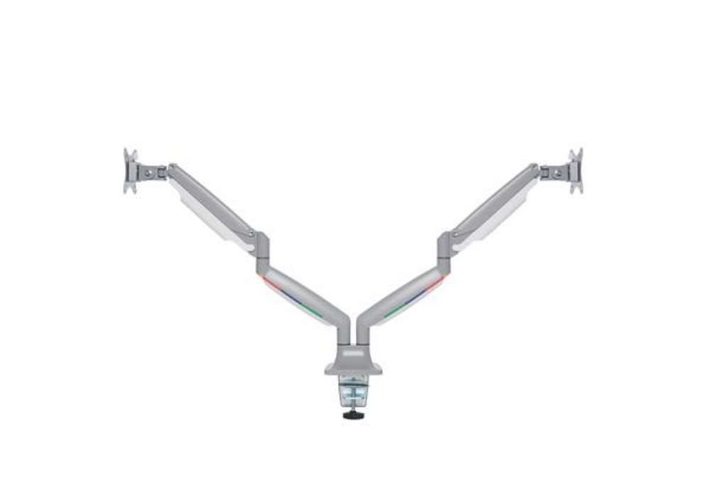 Immagine di Braccio per monitor doppio one-touch SmartFit - ad altezza regolabile - grigio - Kensington