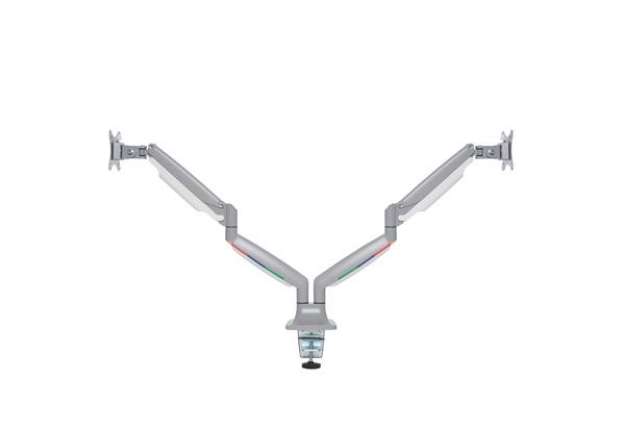 Immagine di Braccio per monitor doppio one-touch SmartFit - ad altezza regolabile - grigio - Kensington