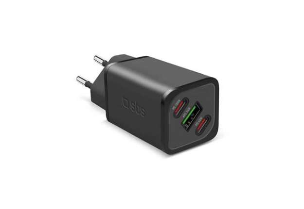 Immagine di Caricatore da parete SBS GaN 1xType-C 100W Ultra Fast PD + 1x Type-C 65W Ultra Fast PD + 1xUSB AFC 3