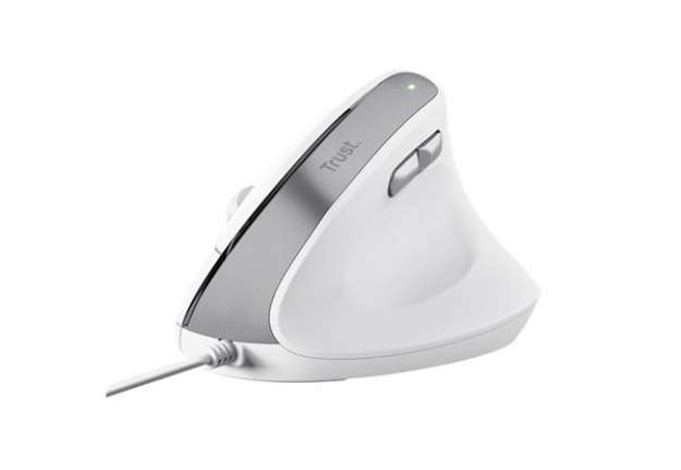 Immagine di Mouse ergonomico Bayo II - con filo - bianco - Trust