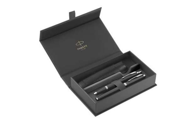 Immagine di Gift Set IM Black Edition CT - sfera + stilografica - punta media - nero - Parker
