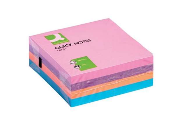 Immagine di Foglietti riposizionabili Q-Connect assortiti ultra 76x76 mm blocchetto da 320 ff - KF02514