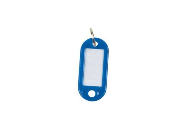 Immagine di Targhetta portachiavi Q-Connect standard in plastica 5x2,2 cm blu Confezione da 10 pezzi - KF10872