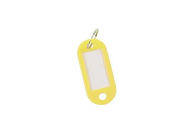 Immagine di Targhetta portachiavi Q-Connect standard in plastica 5x2,2 cm giallo/arancio Confezione da 10 pezzi